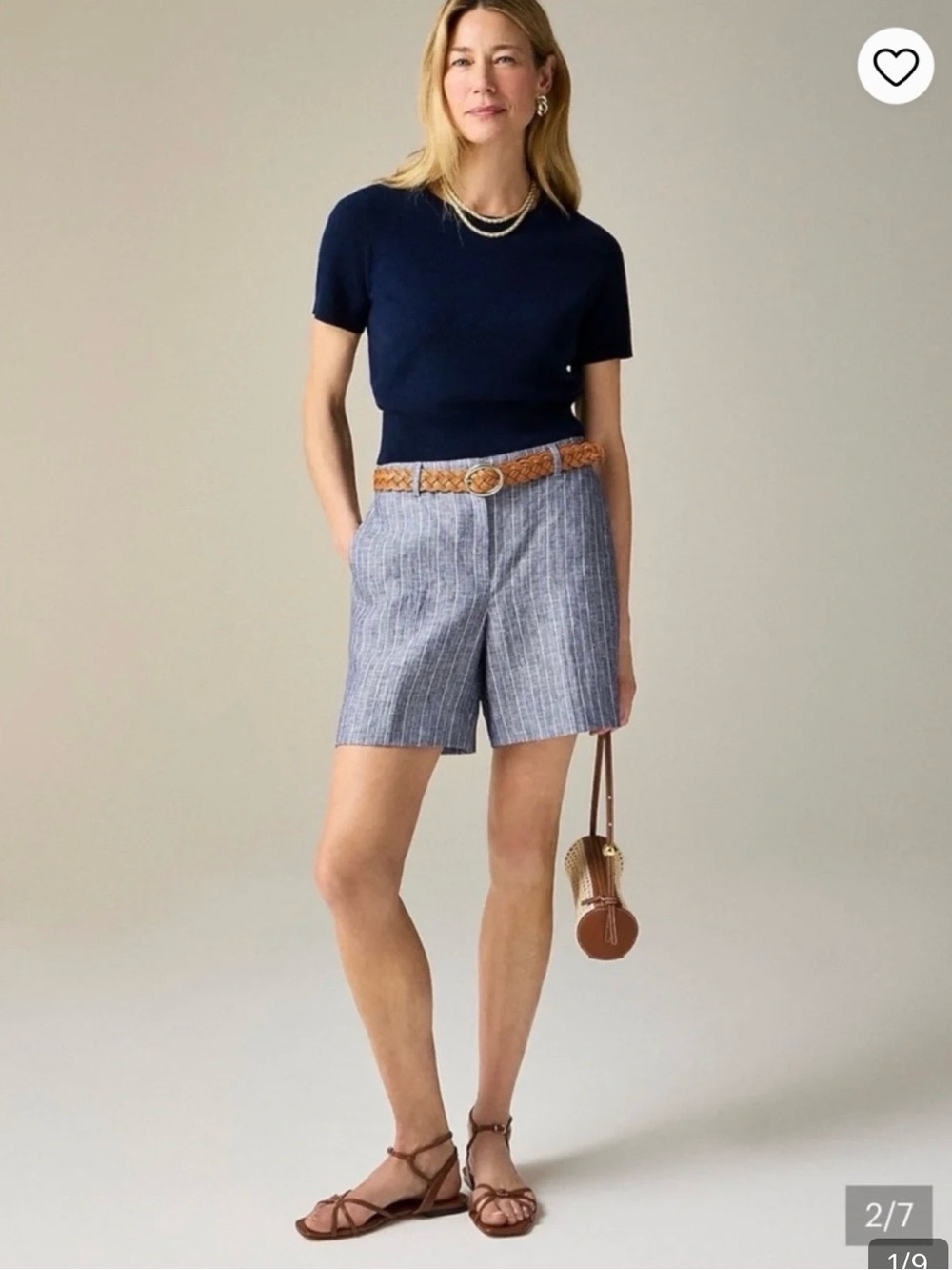 J. Crew Harbor Striped linen Shorts